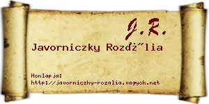 Javorniczky Rozália névjegykártya