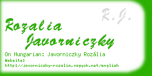 rozalia javorniczky business card