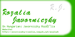 rozalia javorniczky business card